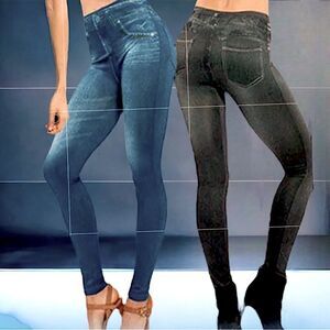 2 pair l Painted on l Jeggings l Blue & Black l New